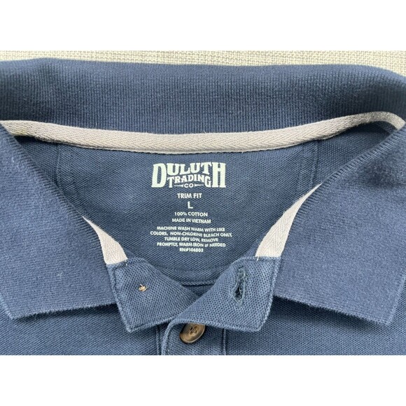 Duluth Trading Co Polo Men's Large Navy with Pocket 23" x 28" 100% Cotton - Picture 3 of 14